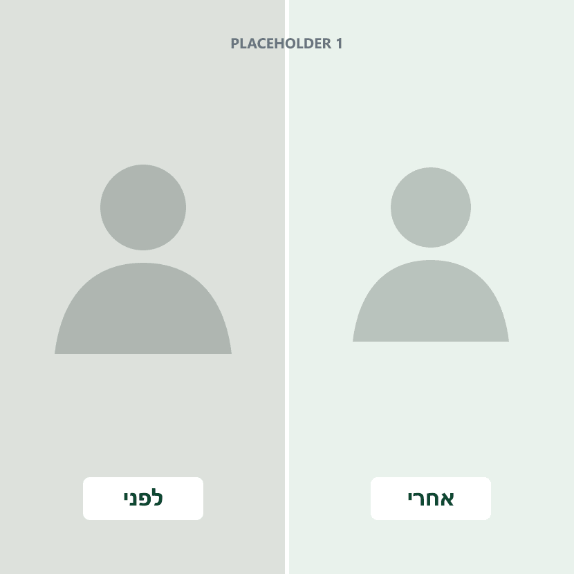תוצאה של לקוח/ה — לפני ואחרי